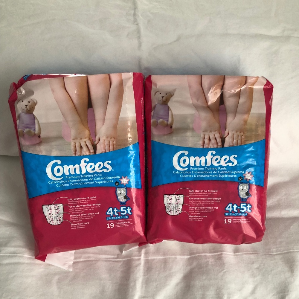 4T-5T Comfees Girls Pull ups Training Pants 2 packs of 19